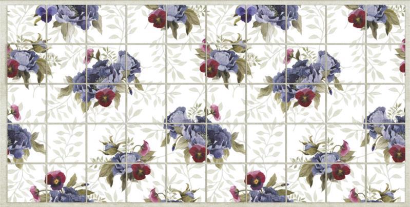Панель-панно ПВХ GRACE 964*484мм Плитка фіолетові квіти