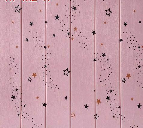 Панель декор. 3D 700*770*5мм самоклеящаяся розовые звезды HP-MZ-17