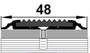 Поріжок ПЦ А 48 1.5м срібло/срібло мат./б.п. з гум.