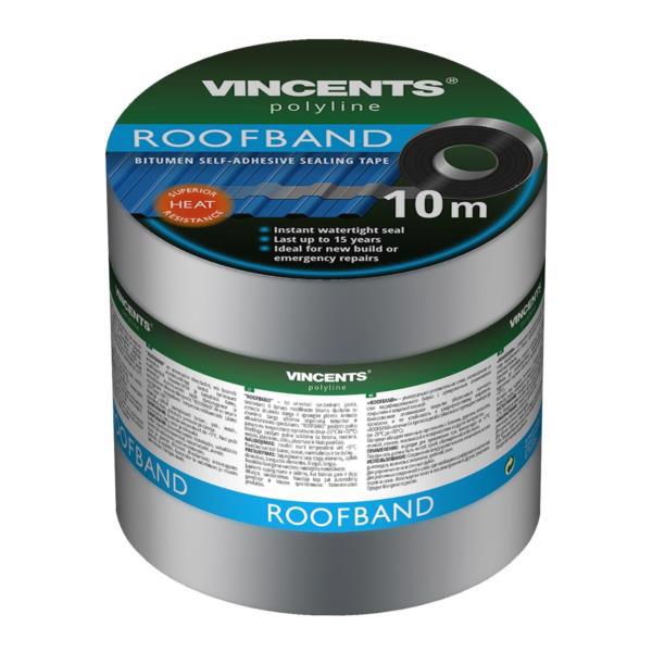 Стрічка покрівельна VINCENT Roofband бітум 10см*10м алюміній