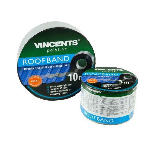 Стрічка покрівельна VINCENT Roofband бітум 10см*3м сірий