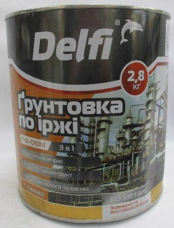 Грунт DELFI Metal Primer ПФ-010М на іржу черв.-коричн. 2.8л