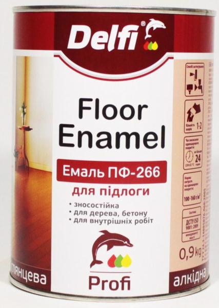 Емаль алкід. DELFI Floor Enamel ПФ-266 д/підлоги жовто-коричн. 0.9л