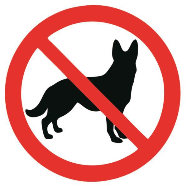Наклейка GDP "Вхід із тваринами заборонено" 125мм