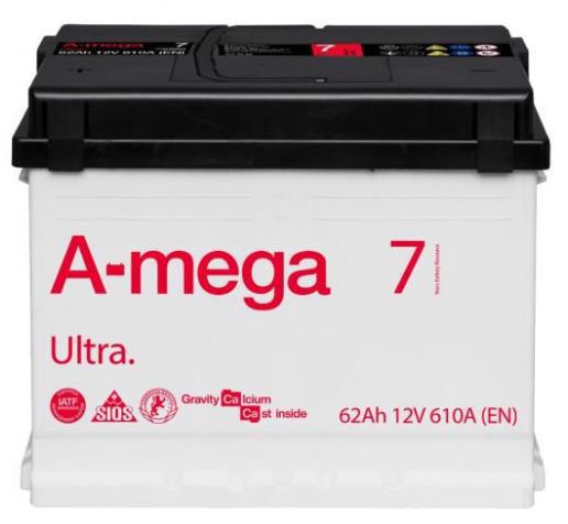 Акумулятор д/авто A-MEGA Ultra 6СТ-62-АЗ(0) 62A прав.+