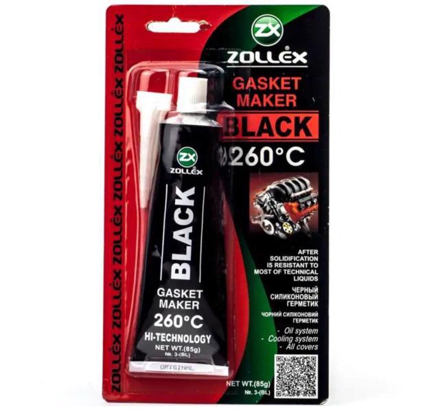 Герметик д/прокладок ZOLLEX Black 85г Премиум 15009