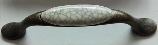 Меб.ручка UP-194/96 AB/MLK бронза-керамика