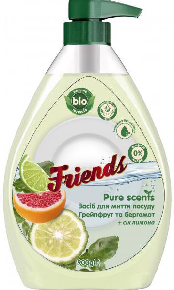 Средство д/посуды FRIENDS Pure scents Грейпфрут и бергамот 900мл