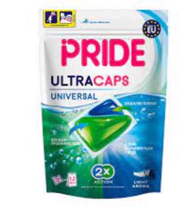 Засіб д/прання PRIDE Ultra Caps Капсули 2в1 Universal 14 шт