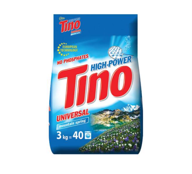 Порошок д/прання універ. TINO HIGH-POWER Mountain spring 3кг