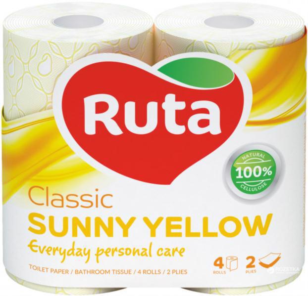 Папір туалетний RUTA Classic 2-х шар. жовтий 4рул.