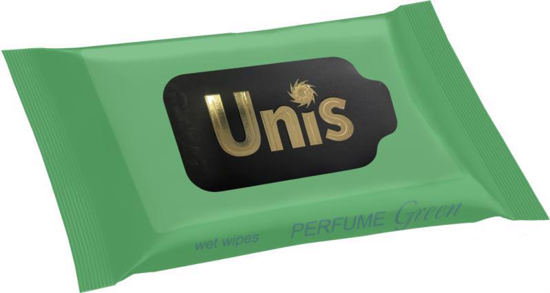 Салфетки влажные UNIS Антибактериальные Perfum green 15шт (36)