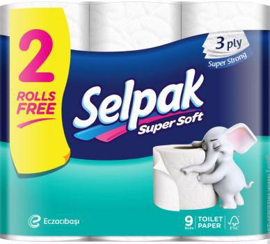 Папір туалетний SELPAK Super Soft 3-х шар. 7+2шт