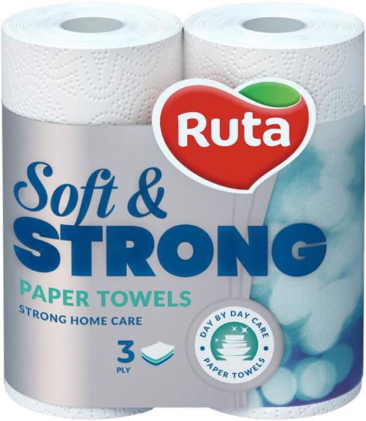Рушник бумаж. RUTA Soft Strong 3-х сл. білі 2рул.