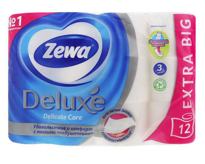 Бумага туалетная ZEWA Deluxe Персик 3-х сл. 12шт
