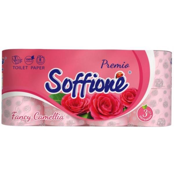 Папір туалетний SOFFIONE Premio Aroma 3-х шар. рожева 8рул.