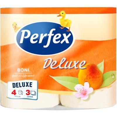 Бумага туалетная PERFEX Deluxe Персик 3-х сл. 4рул.