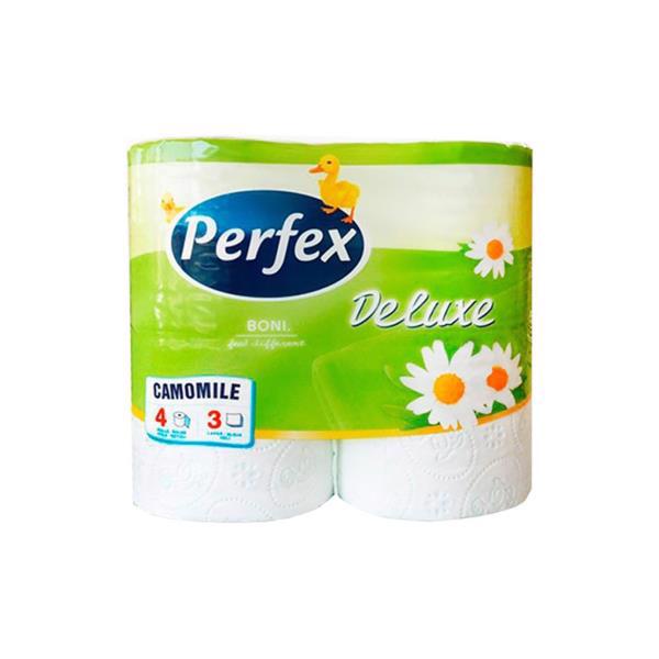 Бумага туалетная PERFEX Deluxe Ромашка 3-х сл. 4рул.