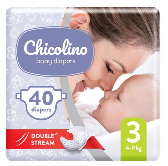 Подгузники CHICOLINO (3) детские 4-9кг 40шт Medium
