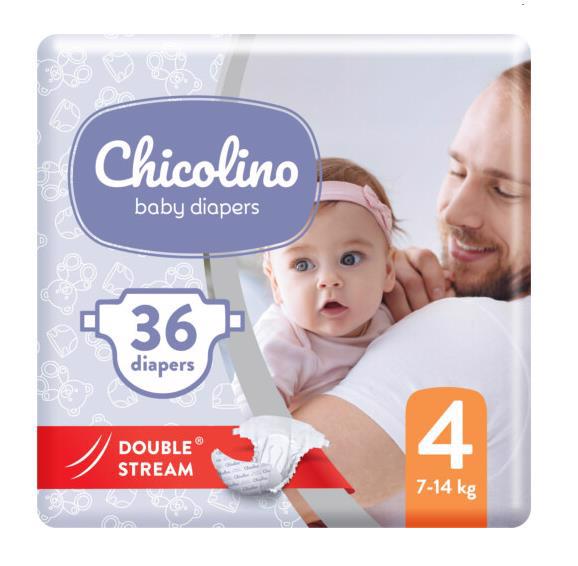 Подгузники CHICOLINO (4) детские 7-14кг 36шт Medium