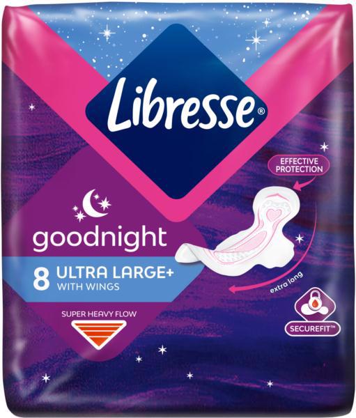 Прокладки гігієн. LIBRESSE Ultra Large+ Goodnight Soft 8шт