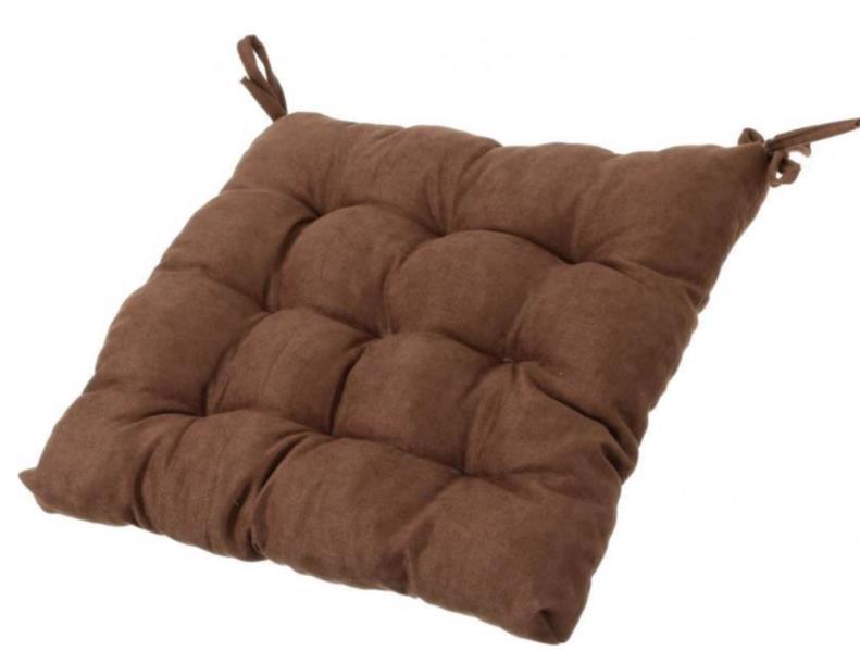 Подушка на стул HOME LINE 40*40см с ушками коричневая