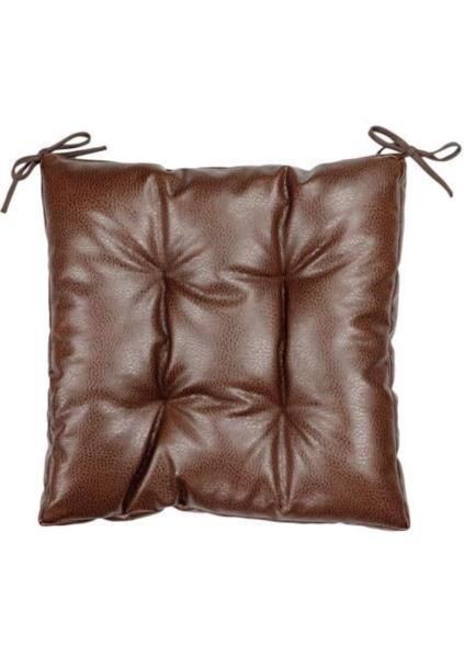 Подушка на стул ПРОВАНС Atena 40*40см коричневая с экокожи 34073