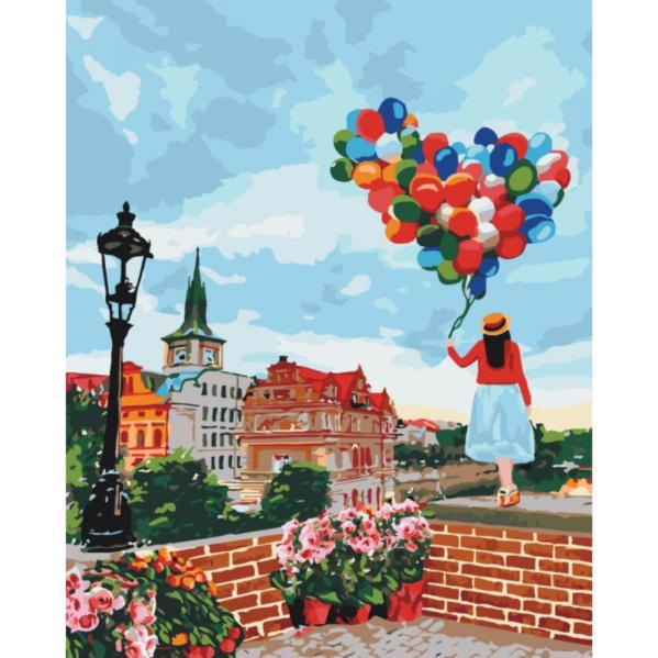 Картина за номерами ІДЕЙКА Міський пейзаж "Гуляючи по Прагі" 40*50см КНО3518