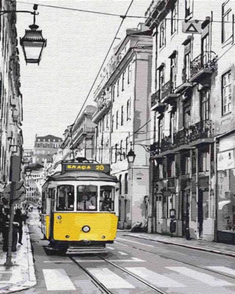 Картина по номерам ІДЕЙКА "Желтый трамвайчик" 40*50см КНО2187