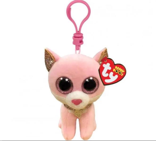Игрушка мягкая-брелок TY Beanie Boo's Розовый котенок "FIONA" 12см 35247