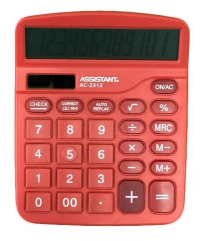 Калькулятор ASSISTANT AC-2312 12-розрядів червоний