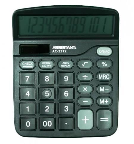 Калькулятор ASSISTANT AC-2312 12-розрядів чорний