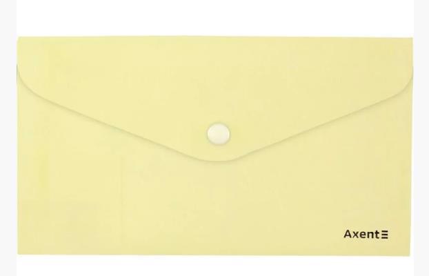 Папка-конверт DL AXENT Pastelini на кнопке 180мкм желтая 1414-08-A