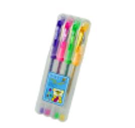 Ручки гелевые цветн. 4шт блест. XZX-G801-4