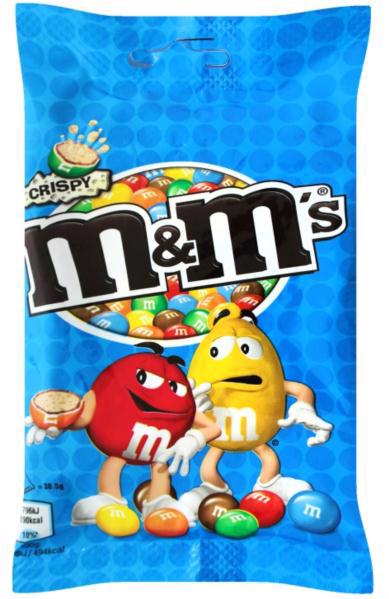 Драже M&M's Crispy з рисовими кульками в молочному шоколаді 77г (16)