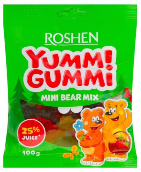 Цукерки желейні ROSHEN Yummi Gummi Mini Bear Mix 100г м/п