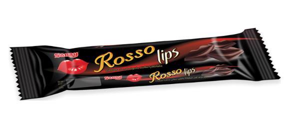 Батончик шоколадний SARAY Rosso Lips молочний з шоколад. начинкою 24г
