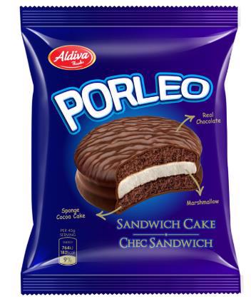 Тістечко-сендвіч ALDIVA Porleo з какао з маршмелоу у шоколад. глазурі 23г
