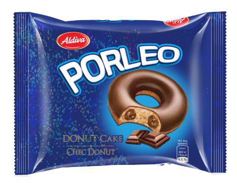 Тістечко ALDIVA Porleo Донат з шоколадом у шоколад. глазурі 50г