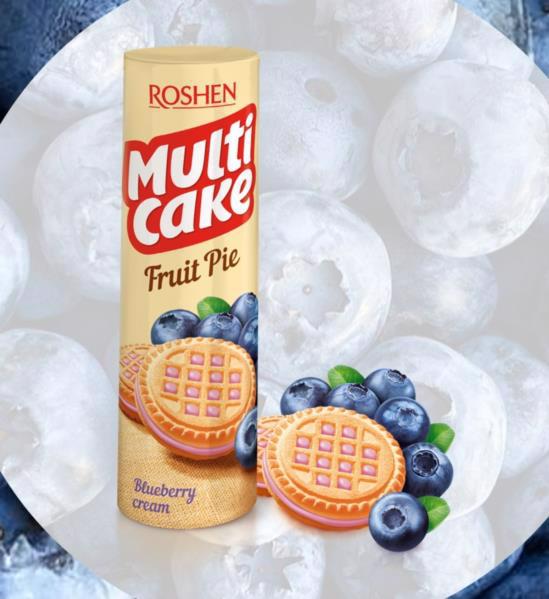 Печенье ROSHEN Multicake с начинкой черника-крем 180г