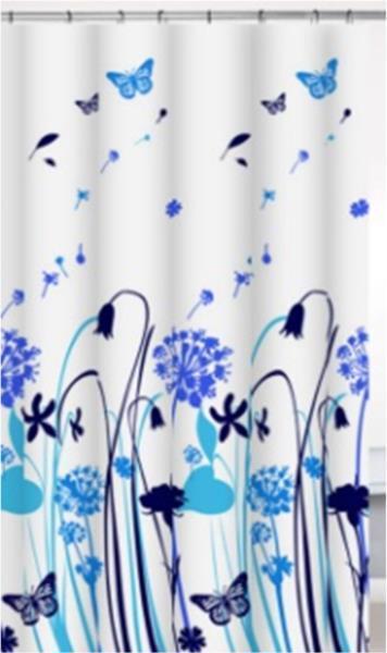 Шторка д/ванной VANSTORE/VOLVER Wild flowers Blue 180*200см полиэстер (61016/51407)