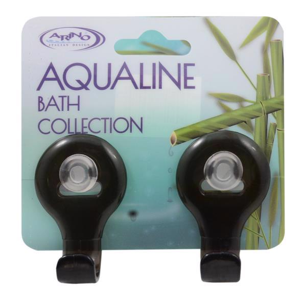 Крючки д/ванной ARINO Aqualine серые 2шт (51169)