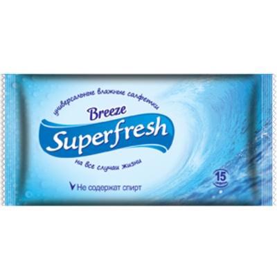 Салфетки влажные SUPER FRESH аром. в асс. 15шт