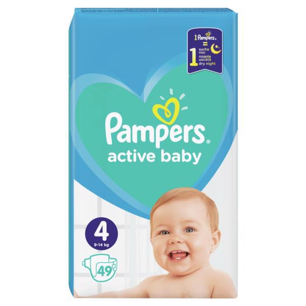 Подгузники PAMPERS Active Baby-Dry (4) Maxi 8-14кг 49шт