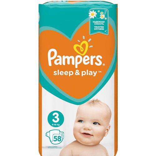 Подгузники PAMPERS Sleep&Play (3) Midi 6-10кг 58шт Jambo