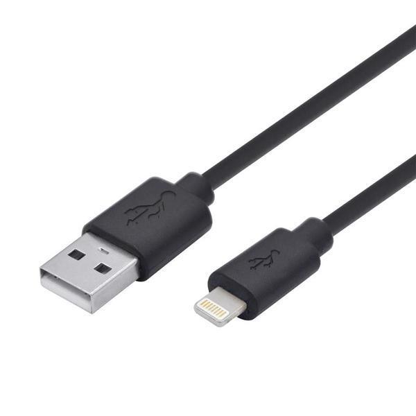 Кабель USB 2E 2E-CCLPVC-1MBL USB/Lightning Black 1.0м
