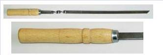 Шампур плоский 60см с деревяной ручкой (АД)