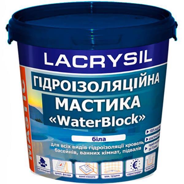 Мастика акрил. LACRYSIL WaterBlock Гидроизоляция бел.  3.0кг