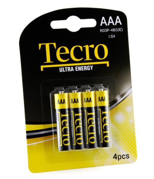 Батарейка TECRO Солевая R03P-4B(UE) AAA (4шт блістер) 6677