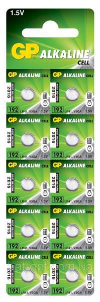 Батарейка GP Alkaline 192-2C10 д/годинника AG3, LR41